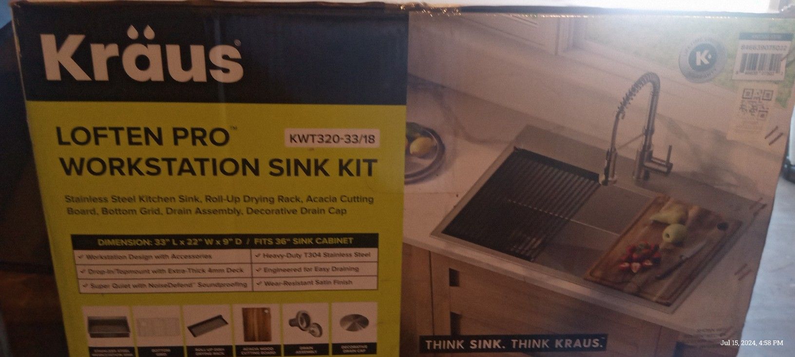 kraus LOFTEN PRO WORKSTATION SINK KIT