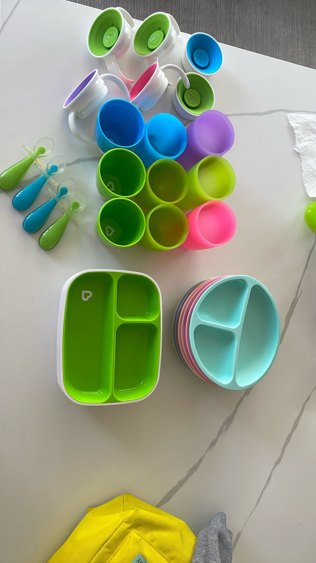 Kids Plates And Cups With Lids And Spoons
