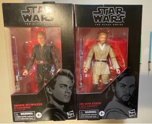 Star Wars Black Series Custom Anakin Skywalker Obi Wan Kenobi Extra Lightsabers