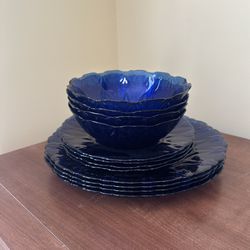 Avon Sapphire Glass Dinnerware 