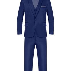 Mens 3-Piece Suit Notched Lapel One Button Slim Fit Formal Jacket Vest Pants Set Sz Small