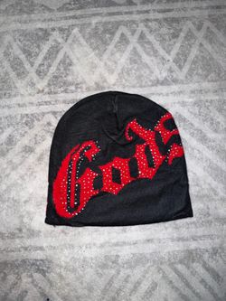 Black godspeed beanie with rhinestone