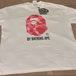 Pink Bathing Ape Shirt  The Size Displayed Is An L I Have More Medium And Smalls And 