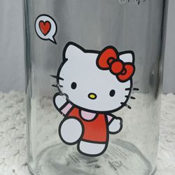 The Crème Shop x Hello Kitty Reusable Glass Jar with Gold Lid Bathroom Canister