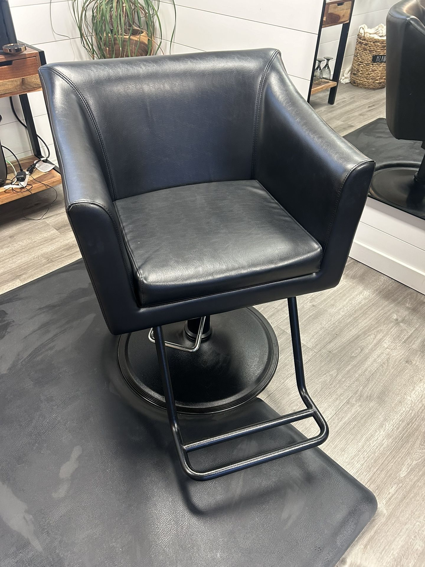 Salon Chair, Mat And Cabinet
