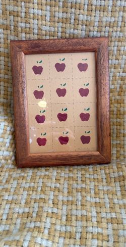 Vintage framed artwork of apples