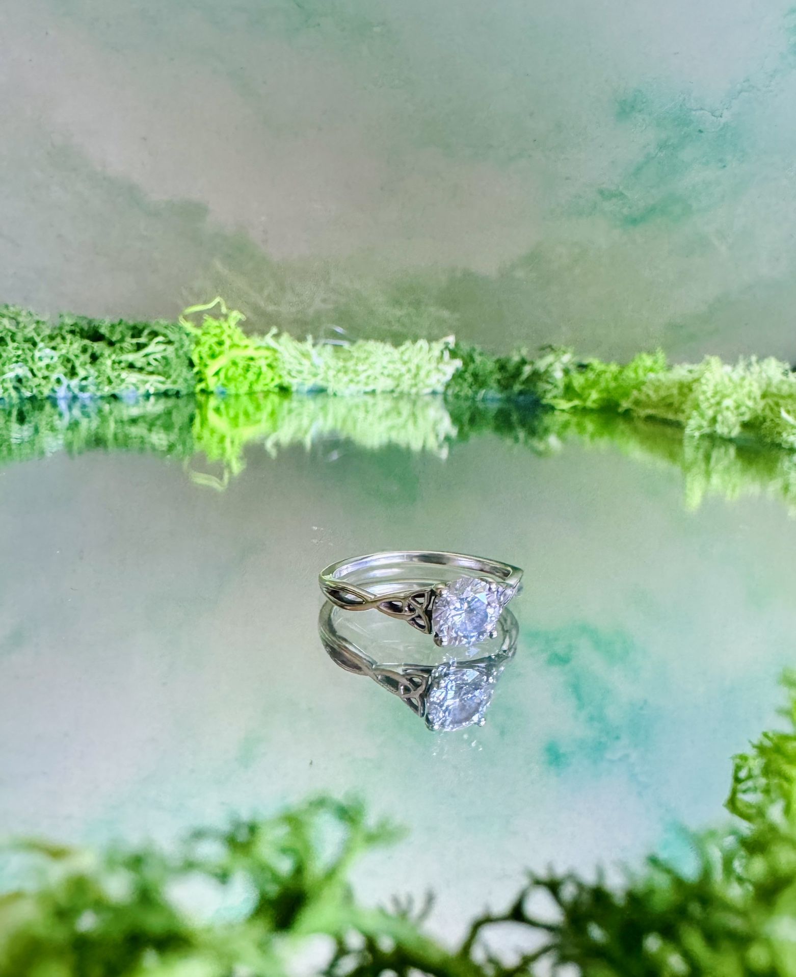 💍 Lab-Grown Diamond Ring – White Gold – Size ~7–7.5