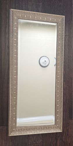 Large Antique Ornate Gold Wall Mirror - Beveled Glass
