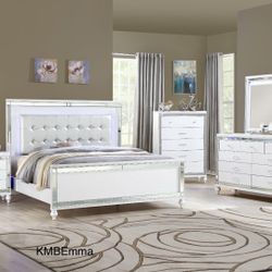 New LED Queen White Bedroom 4 Pc Set K Furniture And More Lehigh 