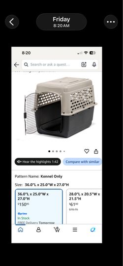 Travel crate/kennel for dog