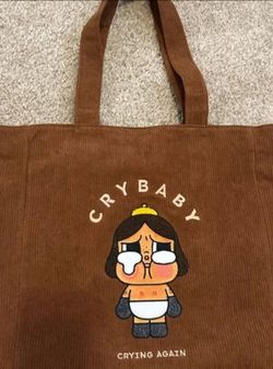 CRYBABY Crying Again Tears Factory Series Brown Baby Shoulder Tote bag.