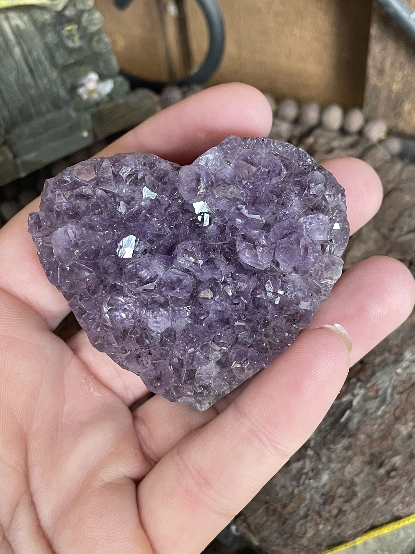 Amethyst Cluster Heart