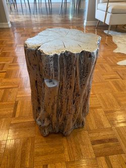 5 Silver Wooden Stump End Tables