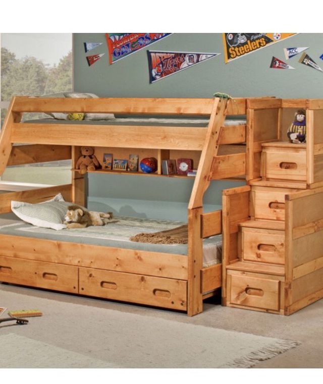 Twin Over Full Bunk Bed With Stairway Chest
