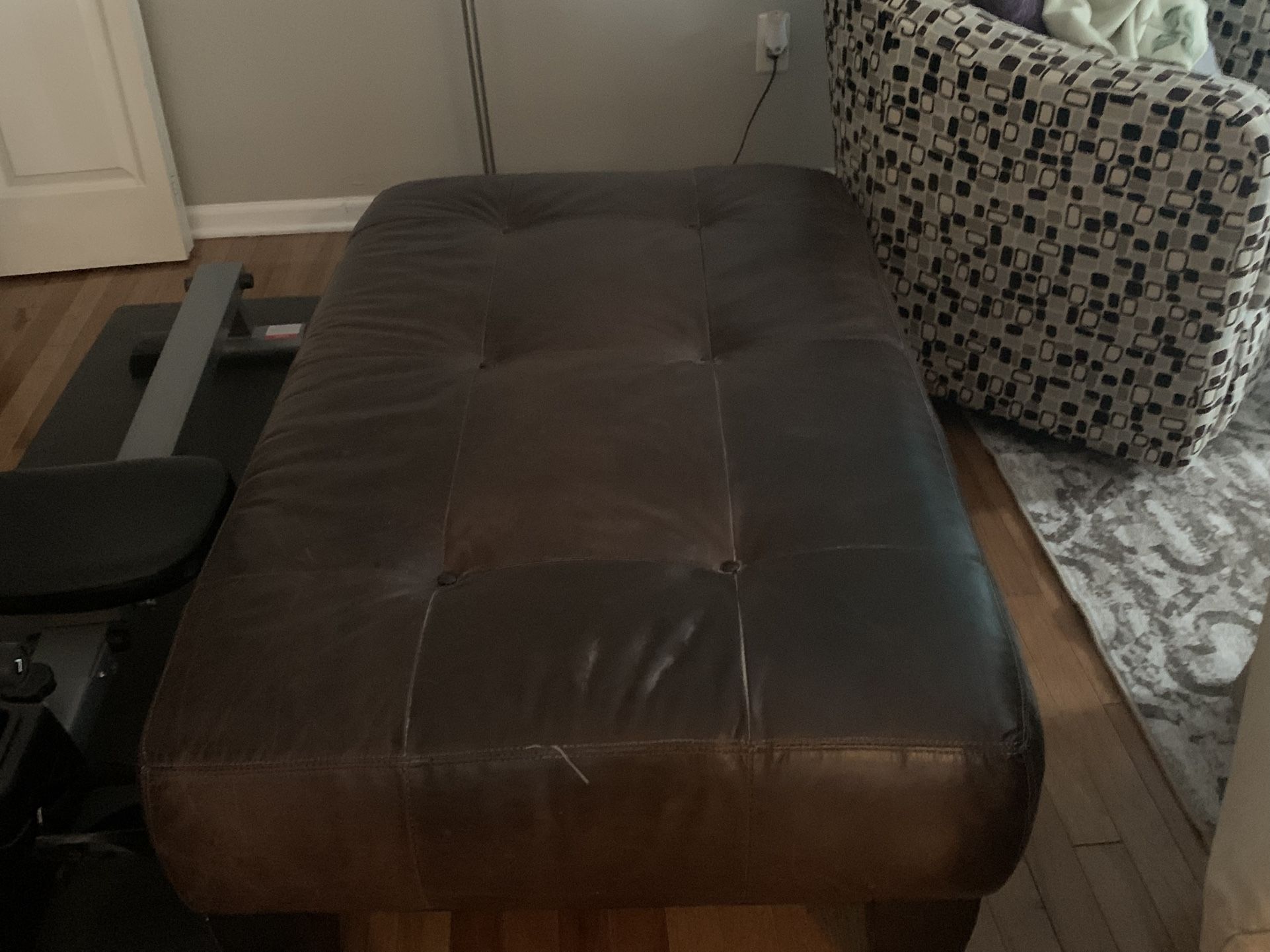 Pottery Barn Leather Ottoman