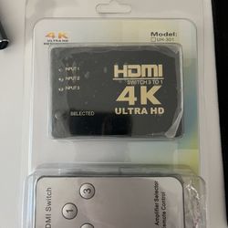 Brand New 3-in-1 4K HDMI Switch Port Hub for PS5/Switch/Xbox