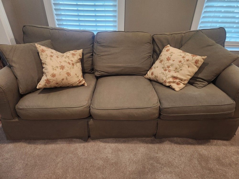 2- 96" (Inch) Olive Green couches