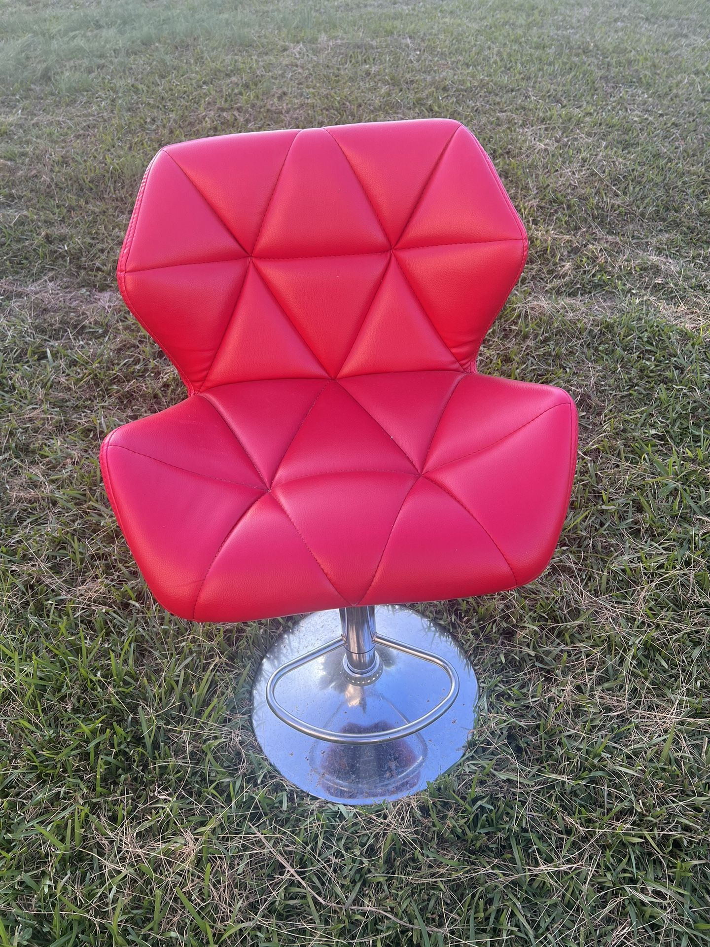 Red Geometric Stool 
