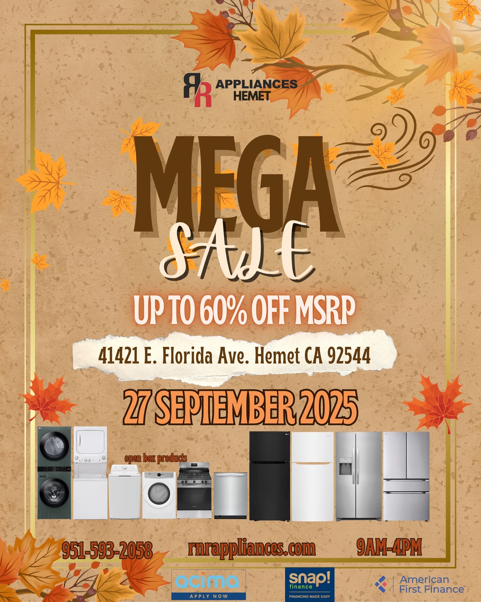 TODAY MEGA SALE @ R&R APPLIANCES OUTLET IN HEMET