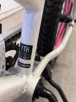 Youth 20" Kids Bike White and Pink