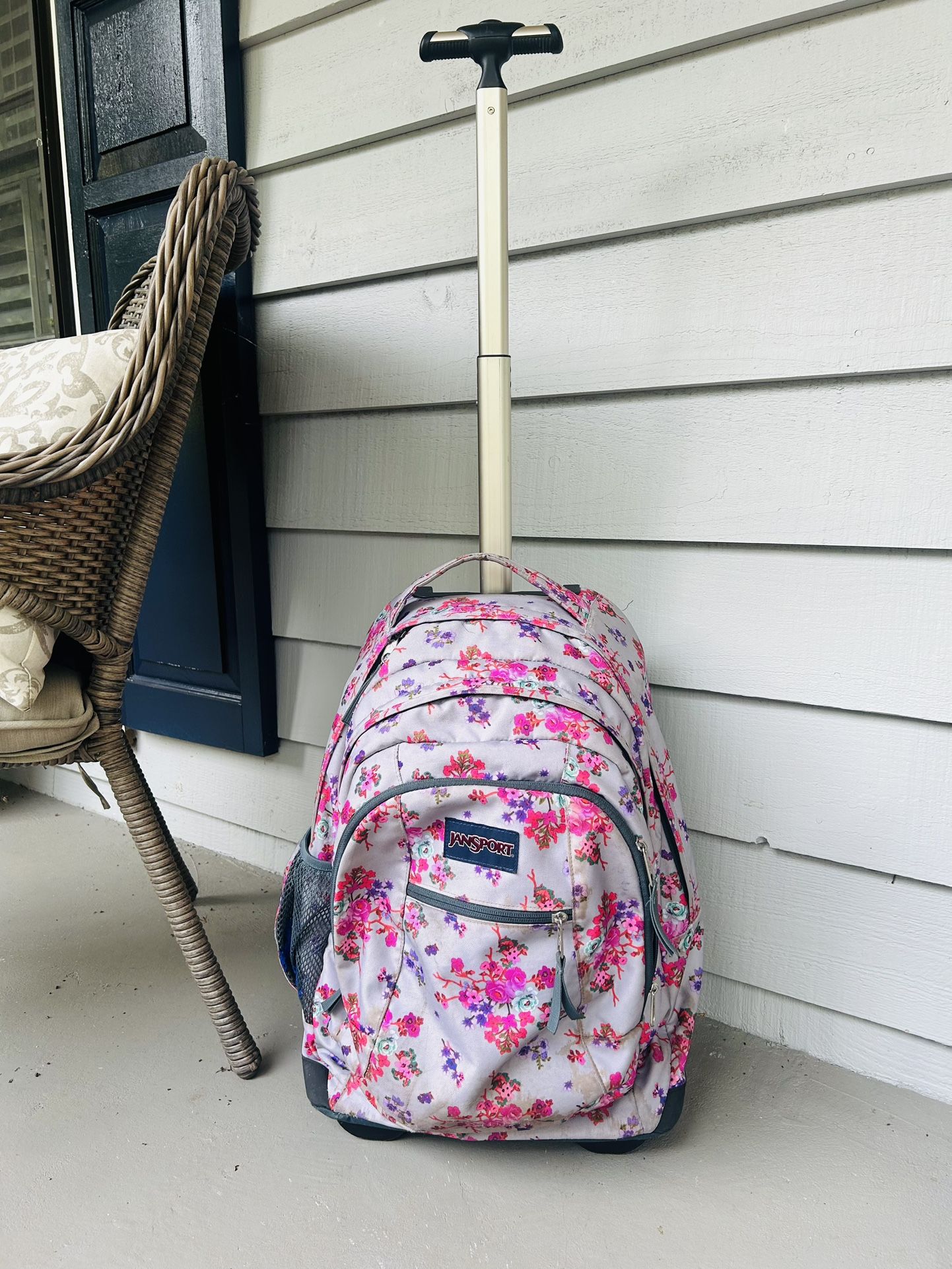 Jan Sport Flower Rolling Backpack