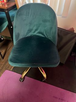 Desk chair teal/gold roller