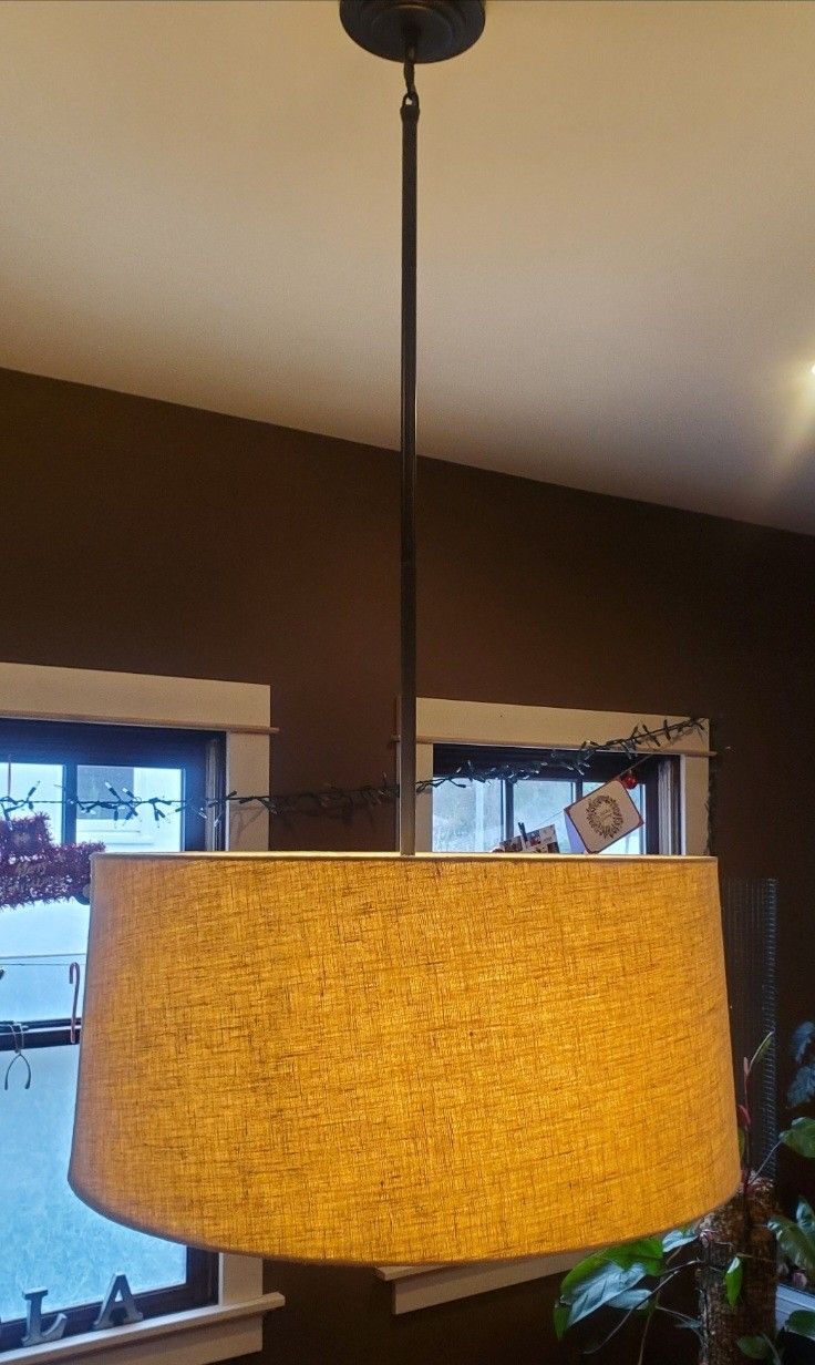 Restoration Hardware Linen Drum Pendant