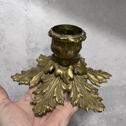 Decorative Crafts Inc Solid Brass Botanical Shape Taper Candle Holder