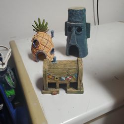 3pc Set Of Aquarium SpongeBob 