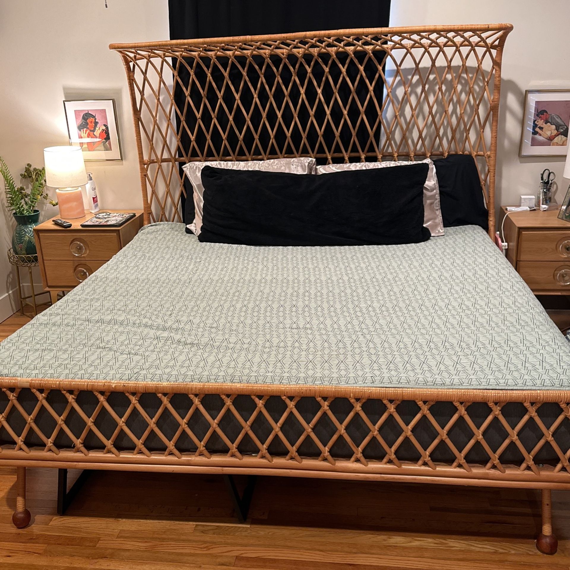 Anthropologie Rattan King Bed