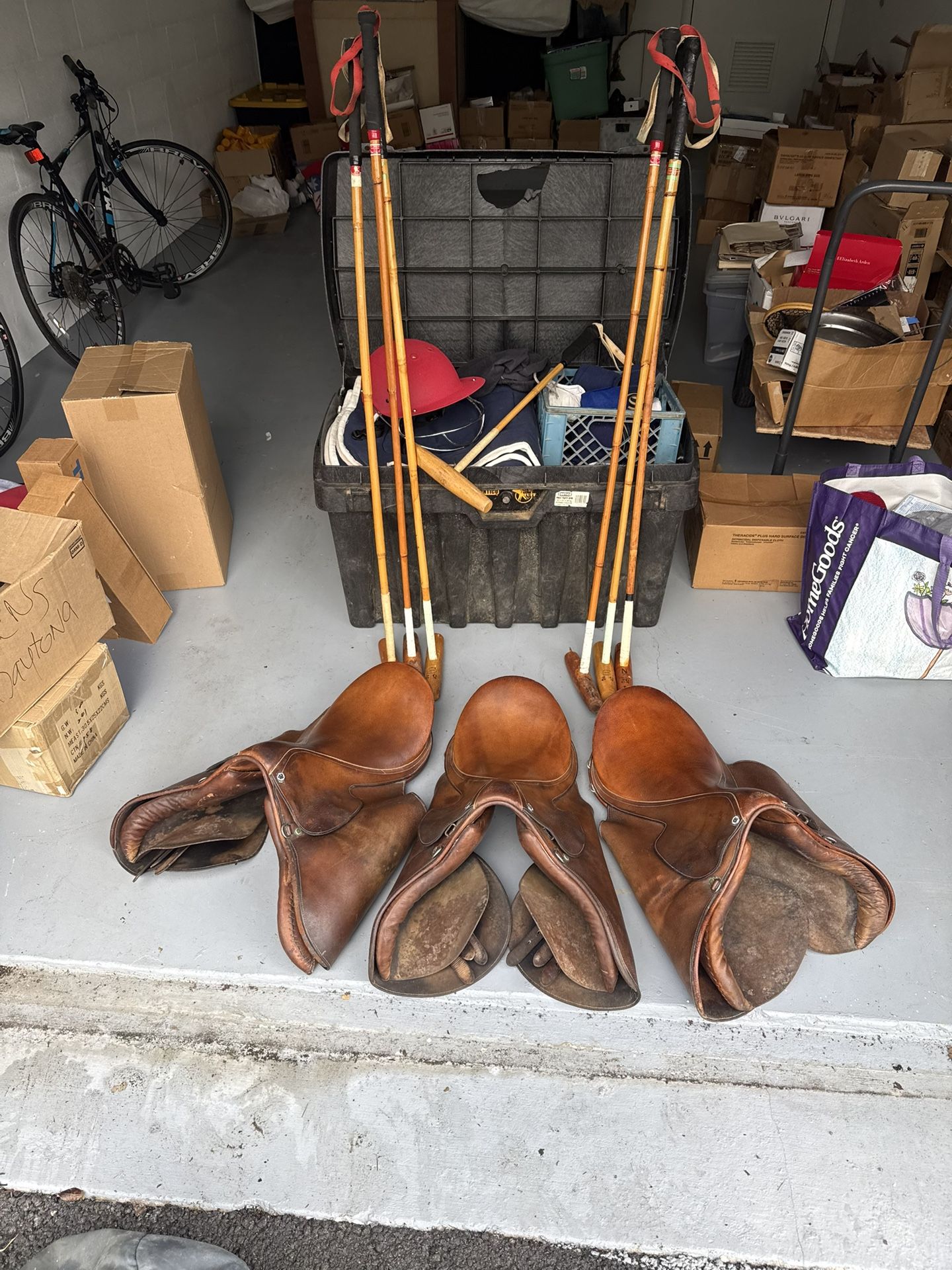 JA Barney & Sons 3 Horse Saddles