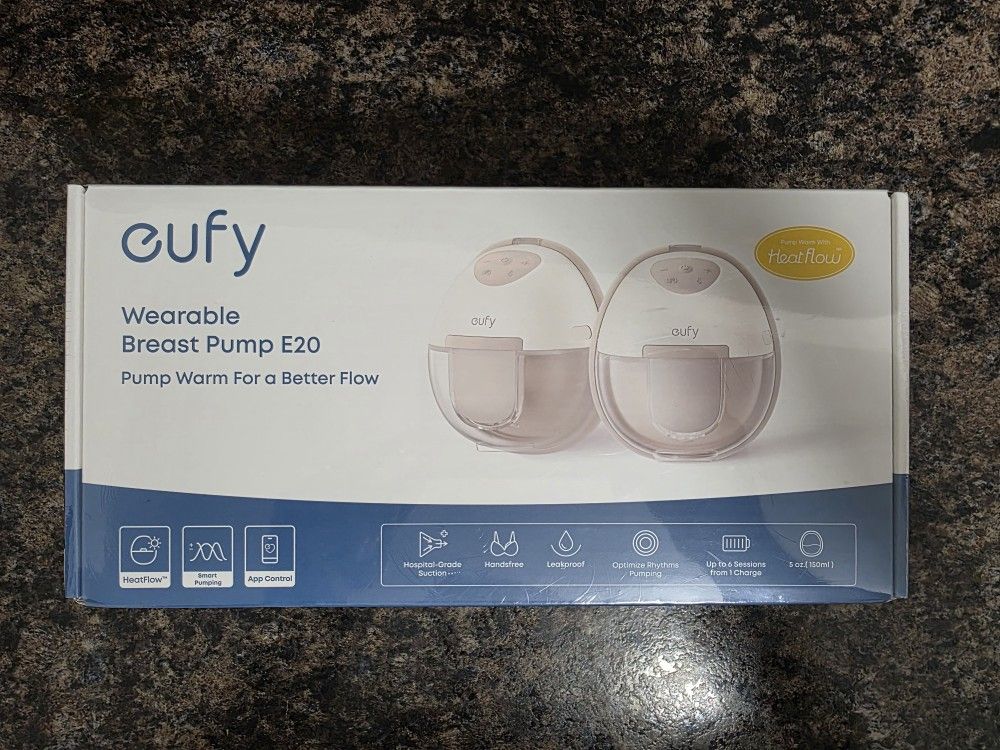 eufy Heated Wearable Breast Pump E20 Hands-Free Optimized Rhythm 3 Heat Levels