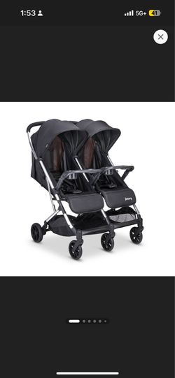 Joovy KooperX2 Lightweight Compact Fold Double Stroller - Black: Aluminum Frame, Snack Tray, Canopy, EVA Tires