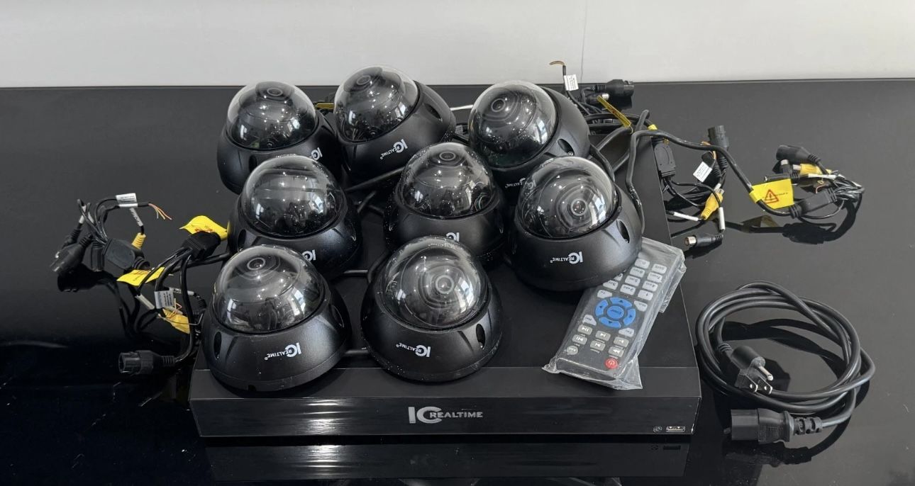 IC Realtime: NVR-MX16POE-1U4K1-16Channel-4TB HDD; 8 cam 4MP & junction box bases