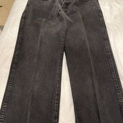Rustler By Wrangler Black Jeans Relaxed 38x26 1/2