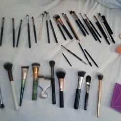 Makeup Brushes And Bag
