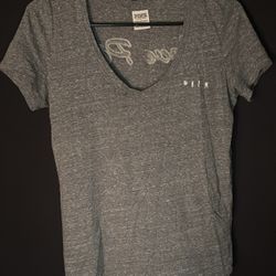 PINK Victoria’s Secret Gray V-Neck Tee