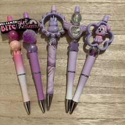 Purple Beaded Pens