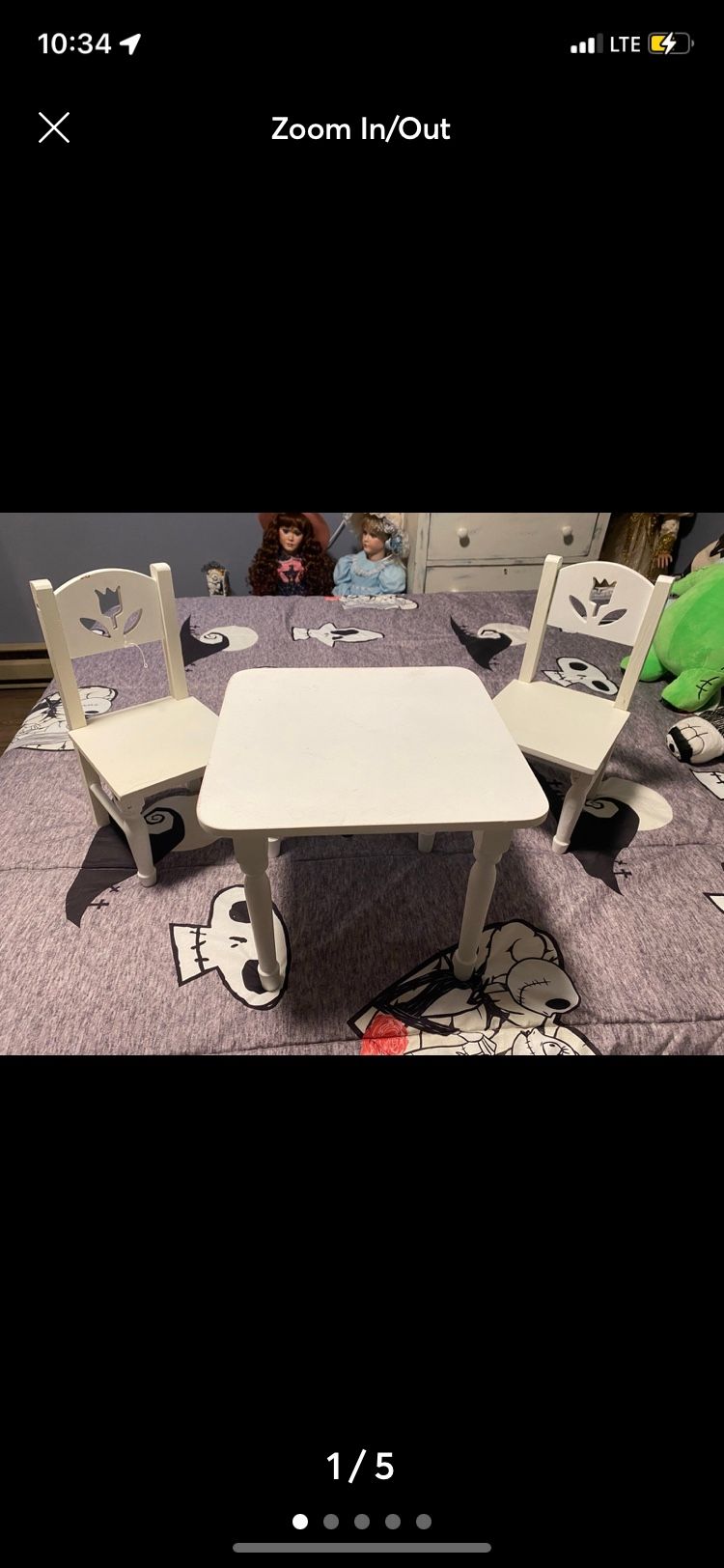 Porcelain Doll Or American Girl Doll Table And Chairs 
