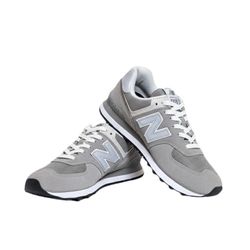 New Balance 574 Gray Suede Mesh Low Top Athletic Sneakers 