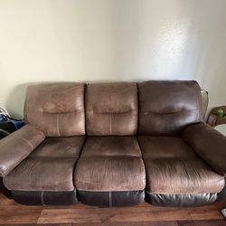 Brown Leather Couch 