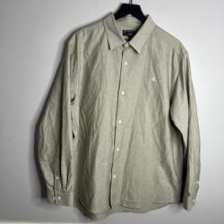 Kith Oxford Georgie Long Sleeve Button Down Shirt Mens XL Flagstaff Beige