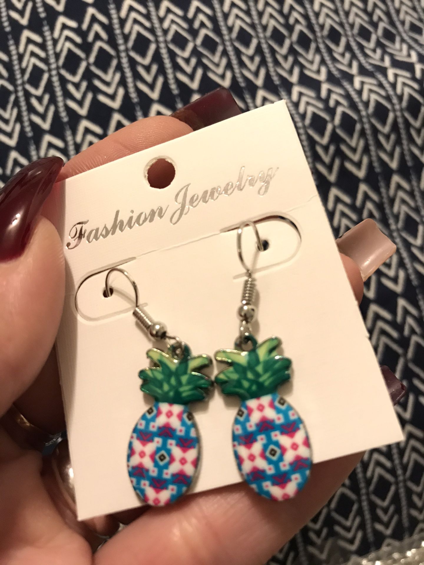 Pineapple earrings new $2