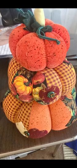Stacked Fabric Pumpkin Fall Decoration