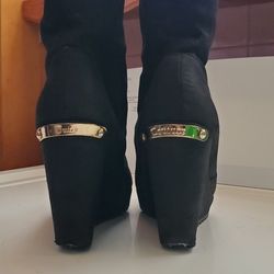 Juicy Couture Wedge Boots Size 7 Black
