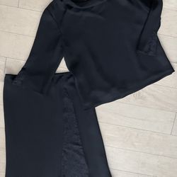 Womens two piece outfit size 14 w/lace inserts cowl neckling