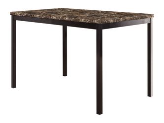 Tempe Richly Hued Brown Faux Marble Top Dining Table
