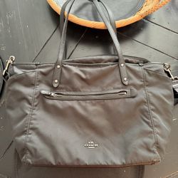 Coach Nylon Black Diaper Tote 
