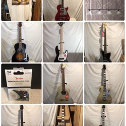 Guitars And Bass Guitar, And Ukulele