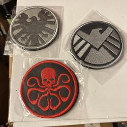 Marvel Comics Shield and Hydra Cloth Patch Hook and Loop Tactical Morale Applique Fastener Military Embroidered Patch